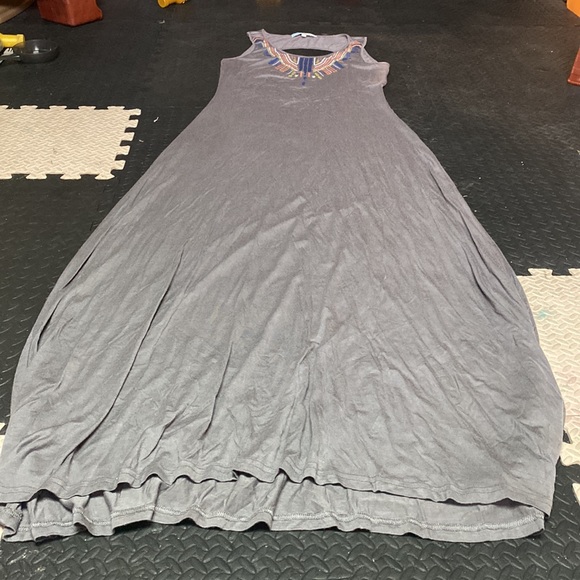 Grey Maxi Dress with Open Back - Picture 2 of 3
